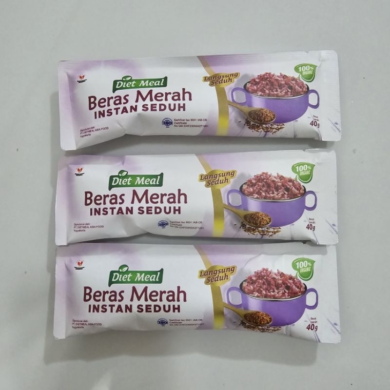 

Beras merah Instan seduh Dietmeal rendah Kalori