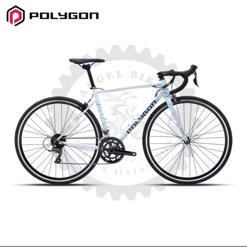 Sepeda Balap Roadbike Polygon Strattos S2 Terbaru Light Gray 2x8 Speed Dealer resmi murah bisa payla