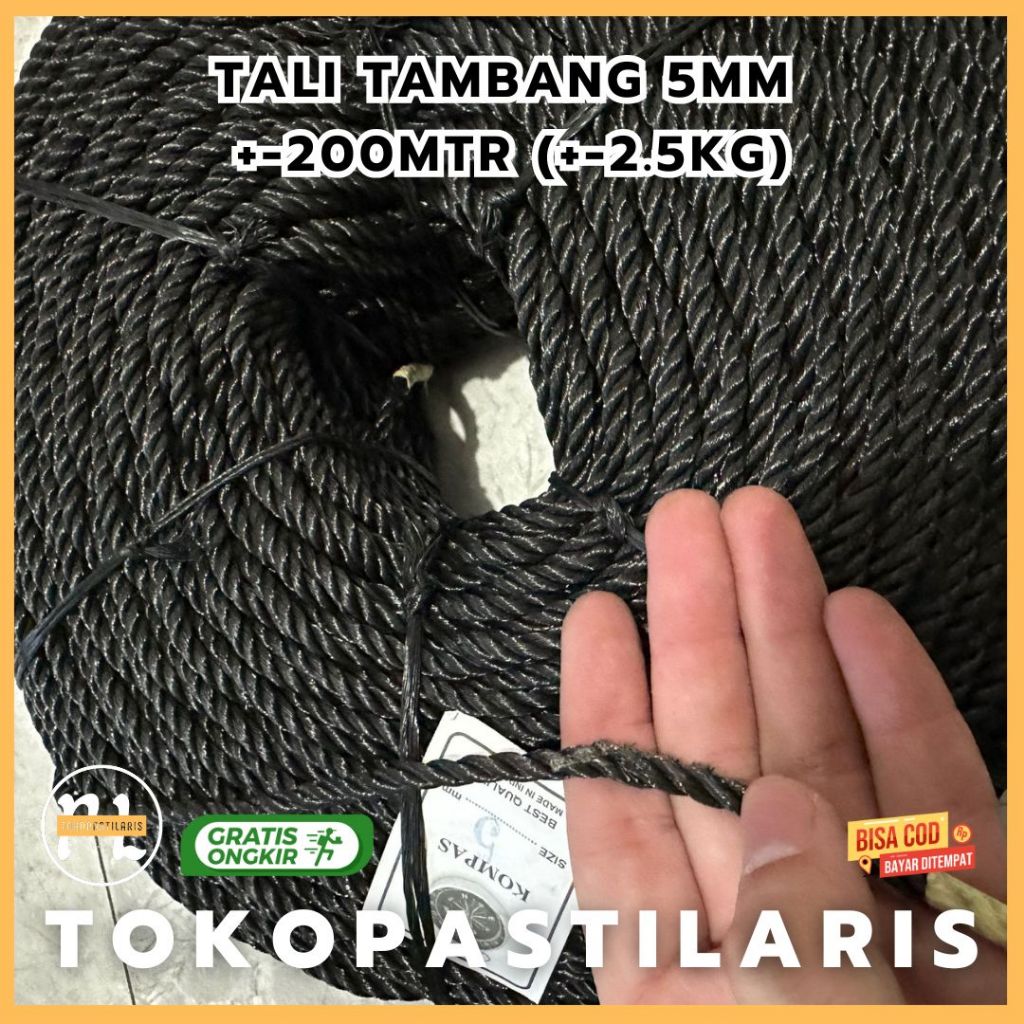 

HJK Tali Tambang 5mm / Tambang PE 5mm MURAH +/- 200 METER
