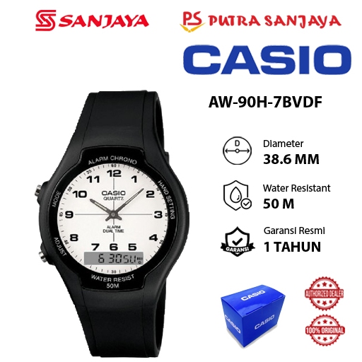 Jam Tangan Pria CASIO AW-90H-7BVDF Original Garansi Resmi 1 tahun Rubber Strap