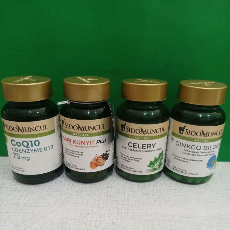 Sidomuncul coq10 / Ginkgo biloba / Sari kunyit plus / Celery