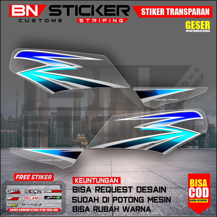 STRIPING DECAL RX KING FACELIFT CUSTOM TRANSPARAN STRIPING RX KING VIRAL UV PREMIUM MAX DECAL IX-72