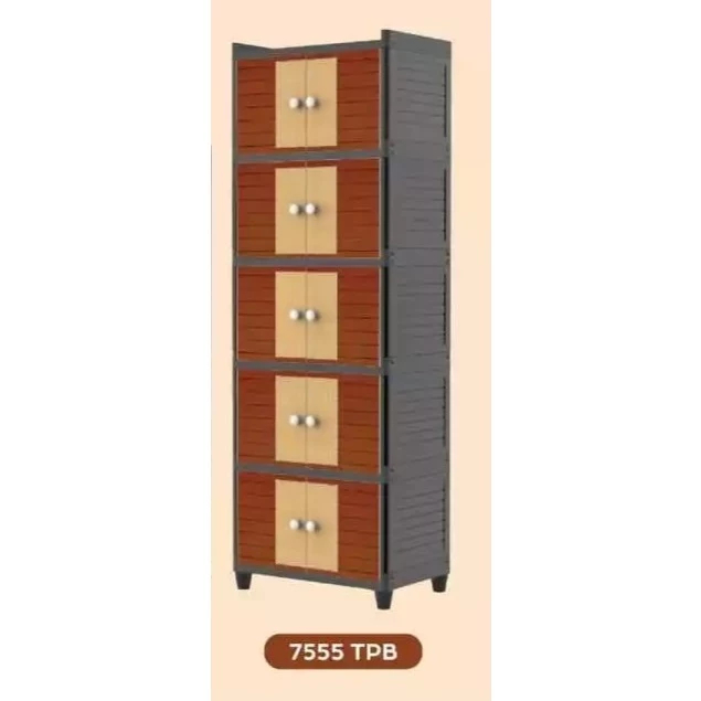 Nandos Fit Twin Box Lemari Pakaian / Lemari Plastik / Lemari Susun 3 Susun 4 susun 5 susun Motif TAG