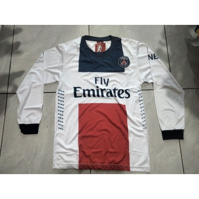 Jersey Printing Lengan Panjang PSG Putih Musim 2013/2014