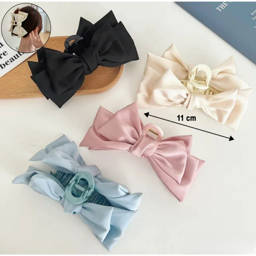 Jepit Rambut Wanita Korea Pita Sedang / Jepit Jedai Rambut Pita Sedang Korea Satin Cantik / Jedai Pi