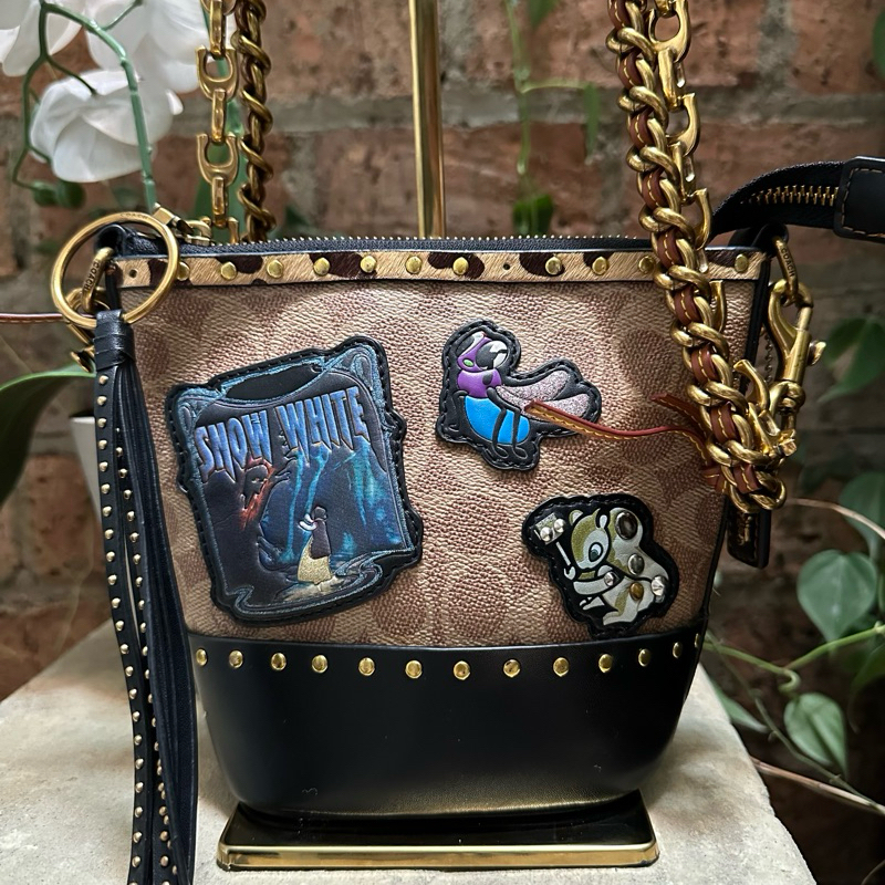 (Sold)Coach X Disney Duffle 12 in Signature Patchwork HandBag Coach Original