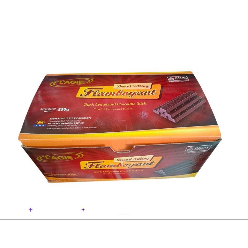 

L'AGIE bread filling flamboyan dark coumpound stick cokelat hitam 850gr