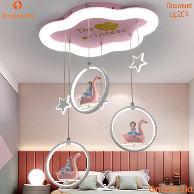 Lampu gantung berbentuk hati lampu kamar putri angsa Lampu gantung LED kamar tidur anak perempuan