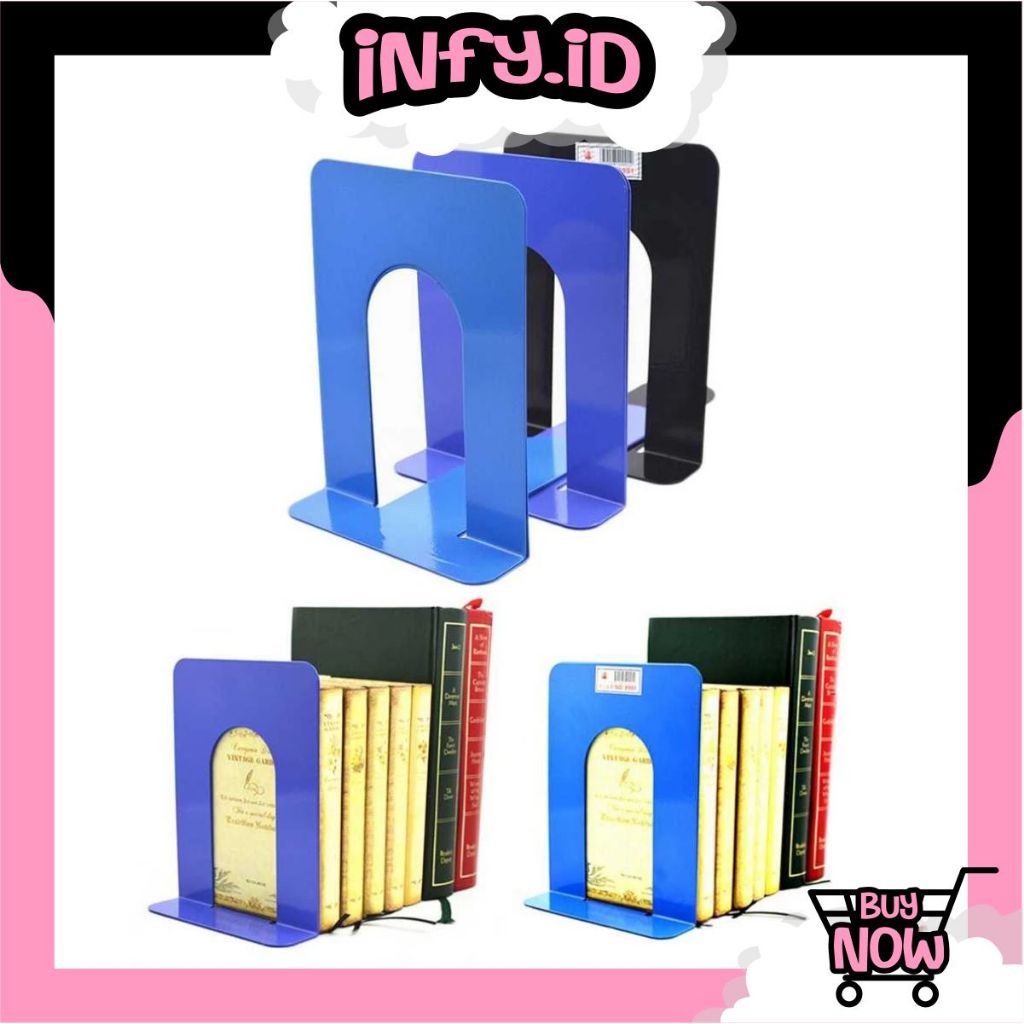 

INFY - Pembatas Buku Besi / Book Stand / Book Holder / Penyangga Buku Besi / Book End Combo / Metal Bookends R1232