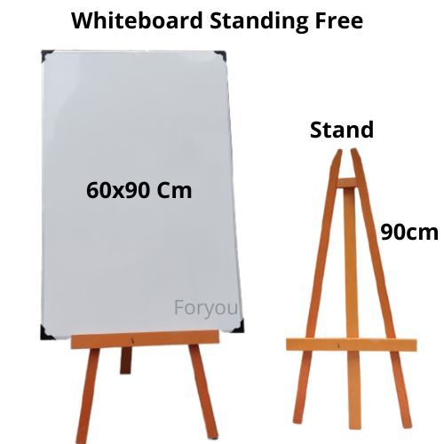 

Whiteboard Standing Kayu 60x90 cm - Penyangga Papan Tulis Gratis Spidol dan Penghapus