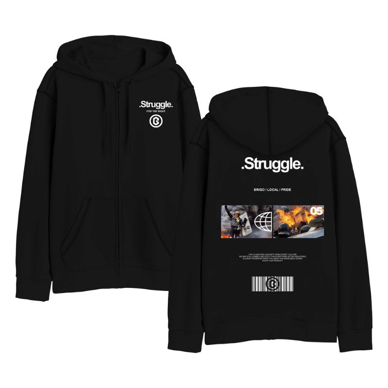 BRIGO Zipper jumper Hoodie struggle Premium Quality/⁸/sweater Hoodie resleting sablon DTF nyaman di 