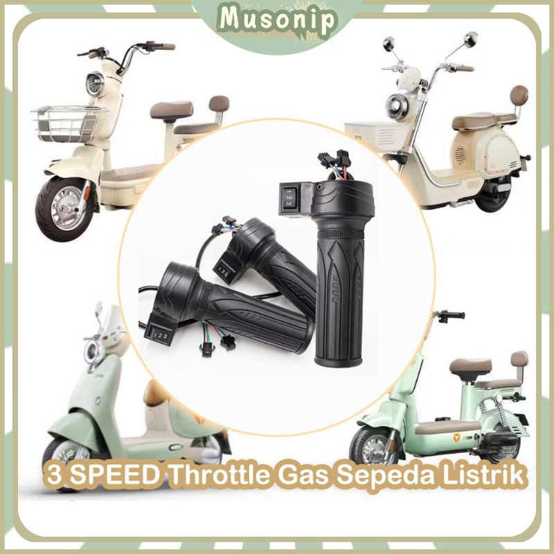Grip Gas Handle 3 SPEED/Gas Handle Grips Kanan Throttle Akselerator Motor Speda Listrik Handle/Motor