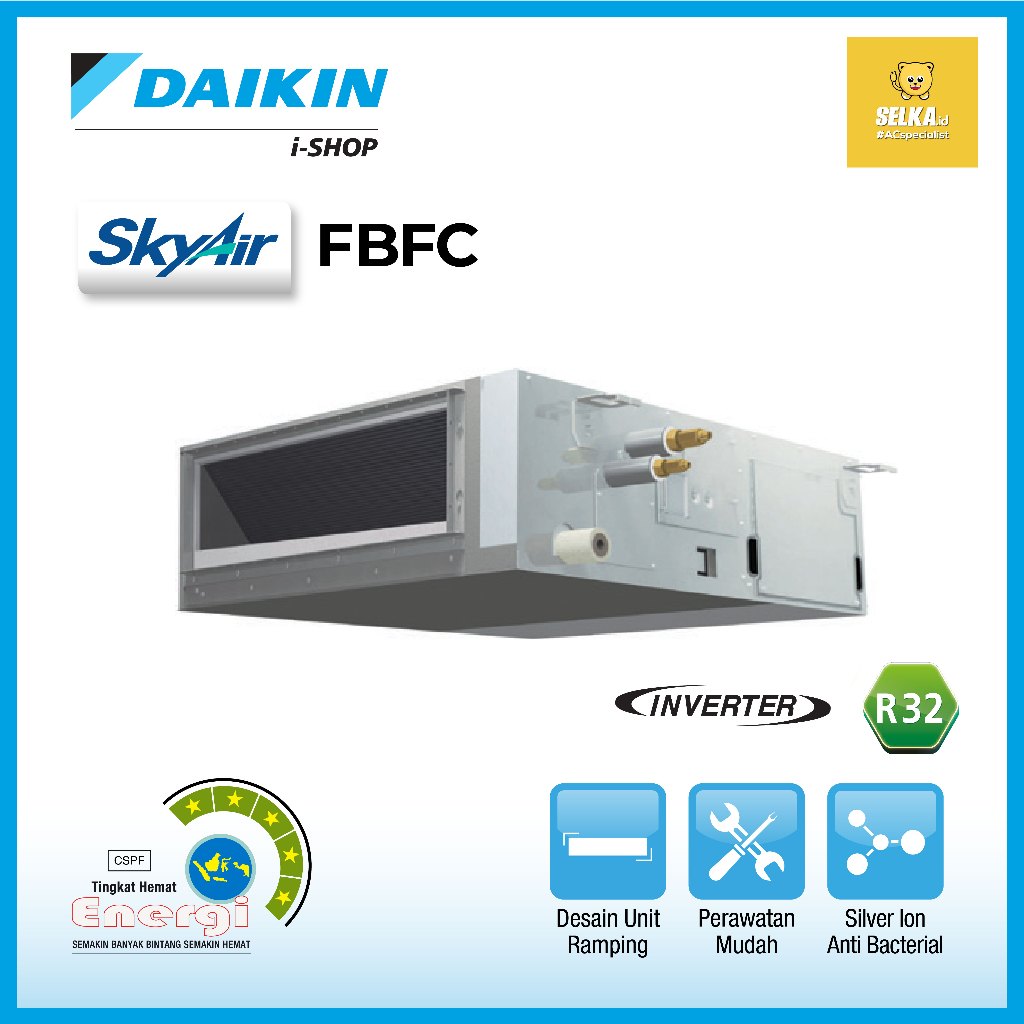 DAIKIN FBFC85DVM4 AC SPLIT DUCT CONNECTION MIDDLE STATIC 3,5 PK INVERTER