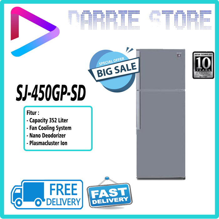 SHARP SJ-450GP-SD KULKAS SHARP 2 PINTU SJ-450GP SJ-450 SJ450 SJ450GP SJ450GPSD