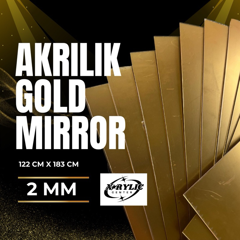 Akrilik Mirror Premium Gold  Rose Gold * Acrylic Sheet Mirror * Lembaran Cermin