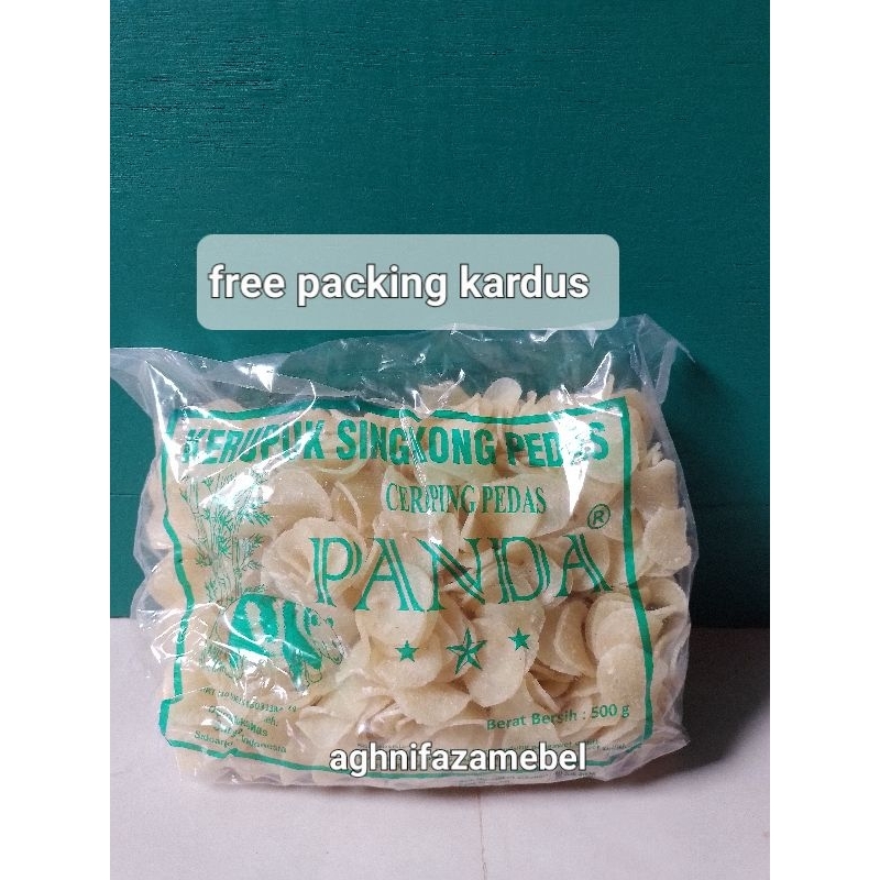 

kerupuk singkong cap PANDA/KERUPUK PANDA 500gram/KERUPUK PEDAS MANIS CAP PANDA