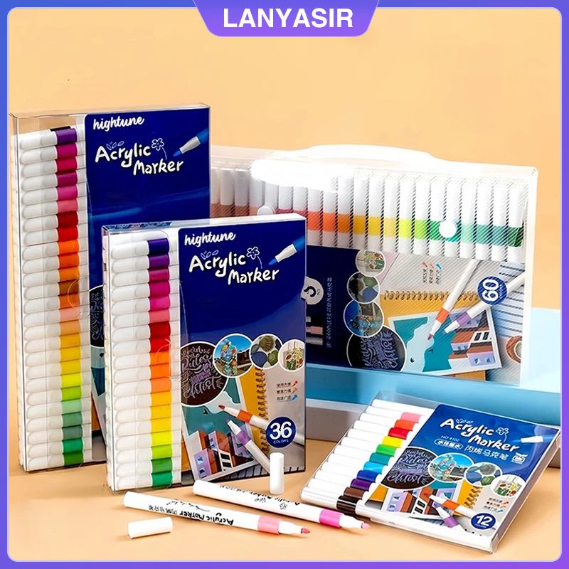 

（COD）Hightune Acrylic Marker Set Spidol Akrilik DIY Painting Spidol Pastel Pulpen Highlight Drawing Warna