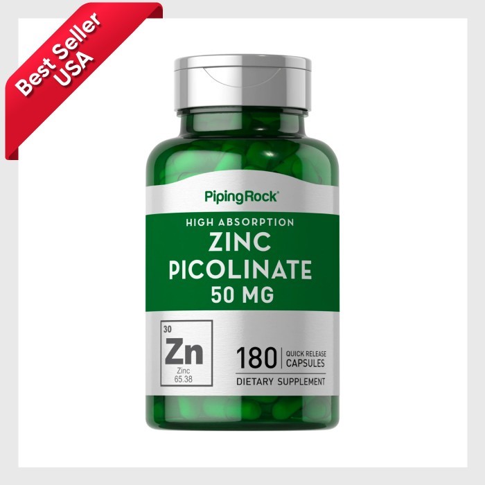 Zinc Picolinate 50 mg, Pipingrock Zinc Picolinate 180 capsule - ZINC