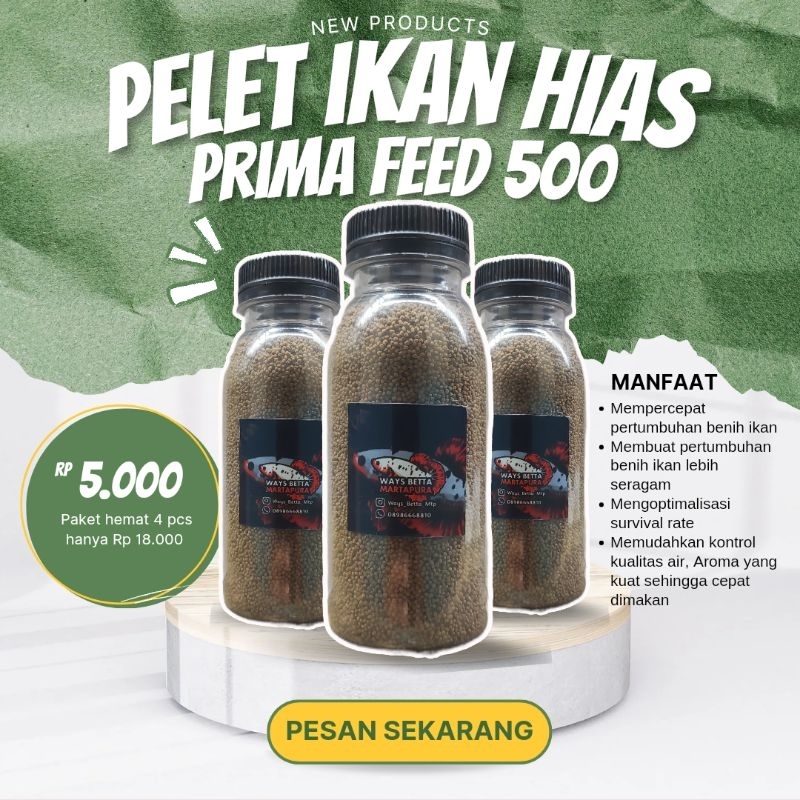 pelet fp 500 untuk ikan kecil cupang/glofish/guppy/koki/koi