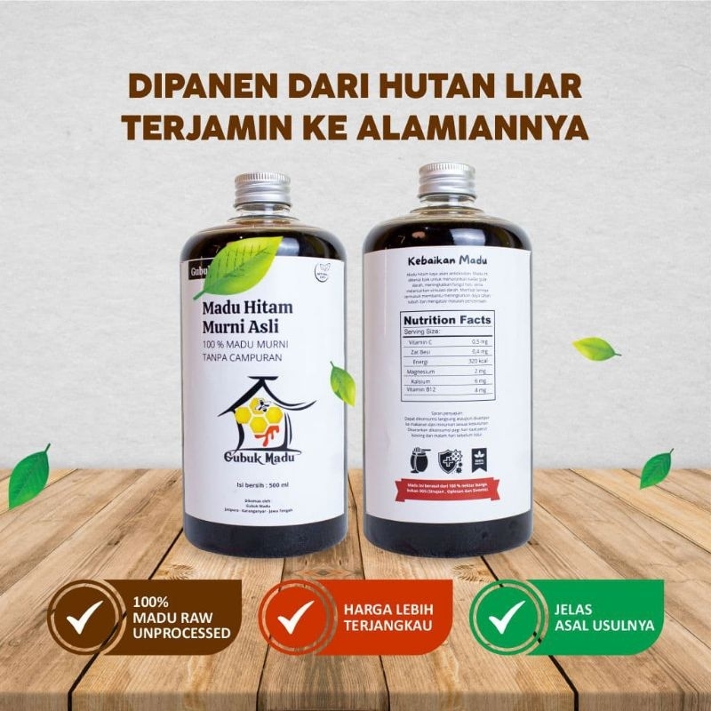 

MADU HITAM MURNI , ASAL USUL JELAS . TINGGI ASAM AMINO DAN ANTIOKSIDAN - 500 ML