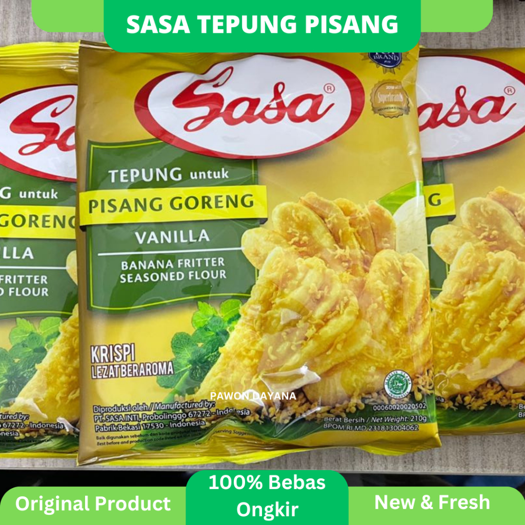 

Tepung Bumbu Pisang Goreng Sasa Rasa Vanila 225gram / Sasa Tepung Pisang / Tepung Bumbu Pisang