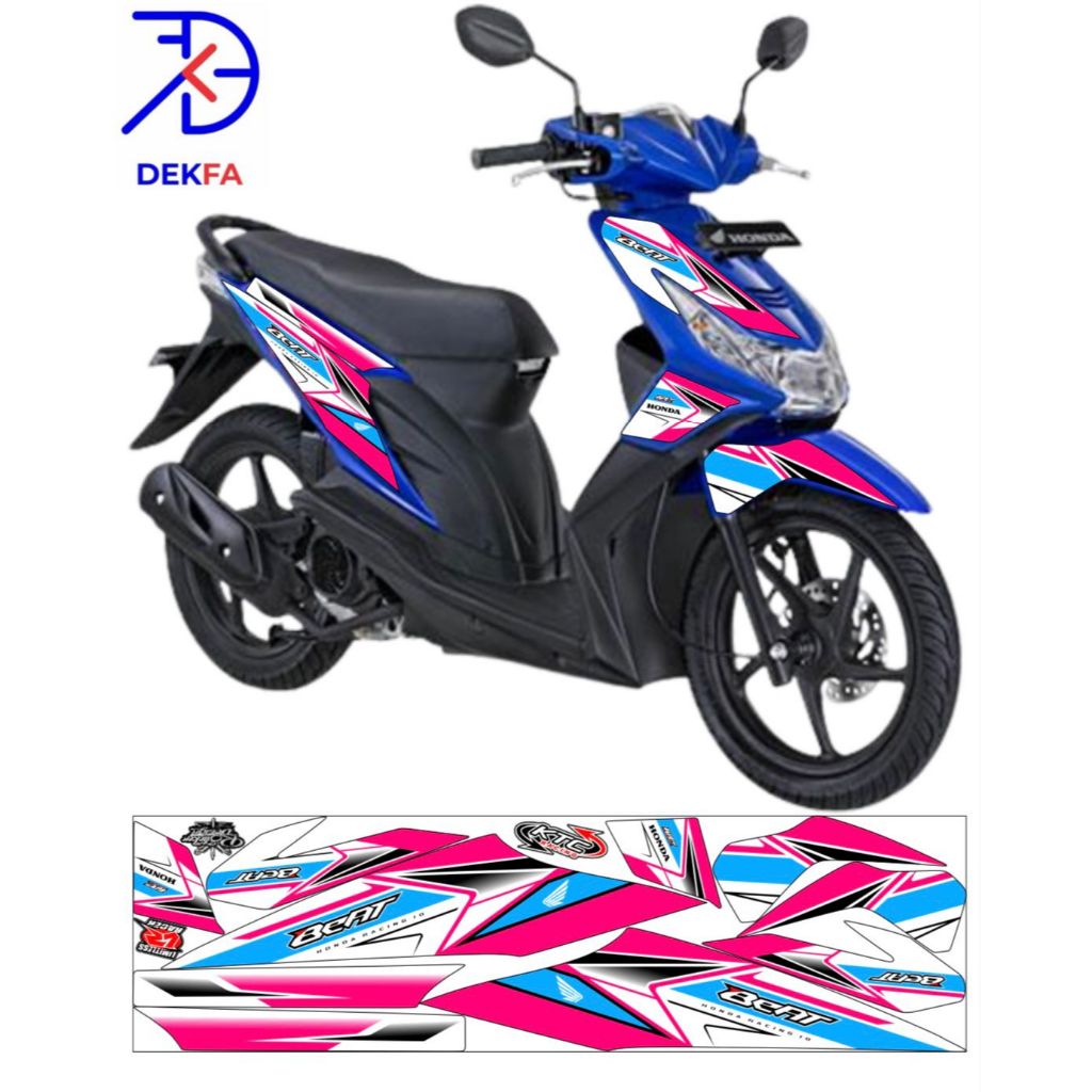 Striping Beat Karbu Simple Model Stiker variasi beat karbu 8414
