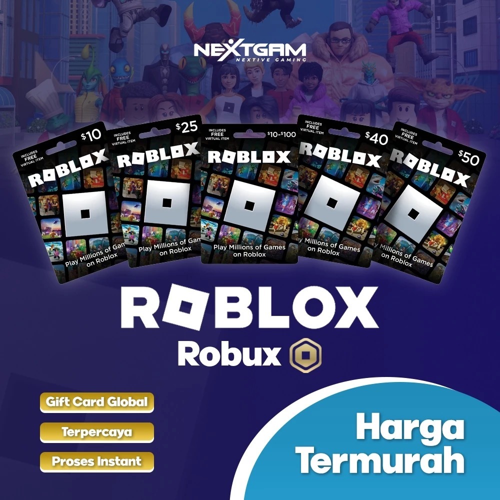 [Proses 1 menit] ROBUX ROBLOX 10$|800 15$ 20$ 25$|2000 50$|4500 100$ Game Card Gift Card[Termurah] [