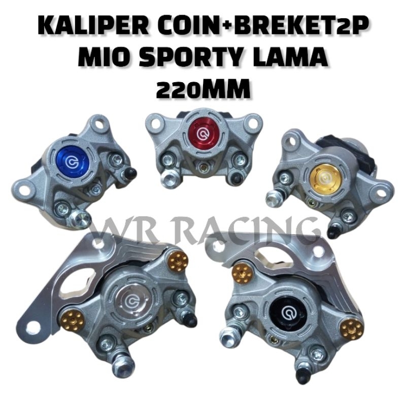 KALIPER 2 PISTON COIN PLUS BREKET 2P-MIO SPORTY DISK 220MM PNP MIO SPORTY