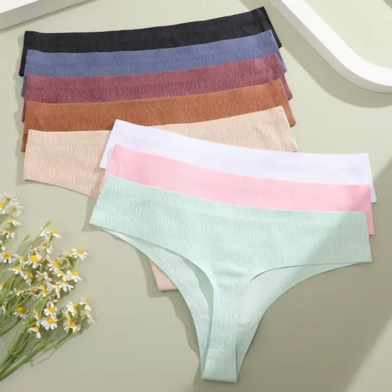 FINETOO FT149 Celana Dalam Gstring Motif Crepe Tanpa Jahitan Seamless Thong Women Yoga Sport Panty S