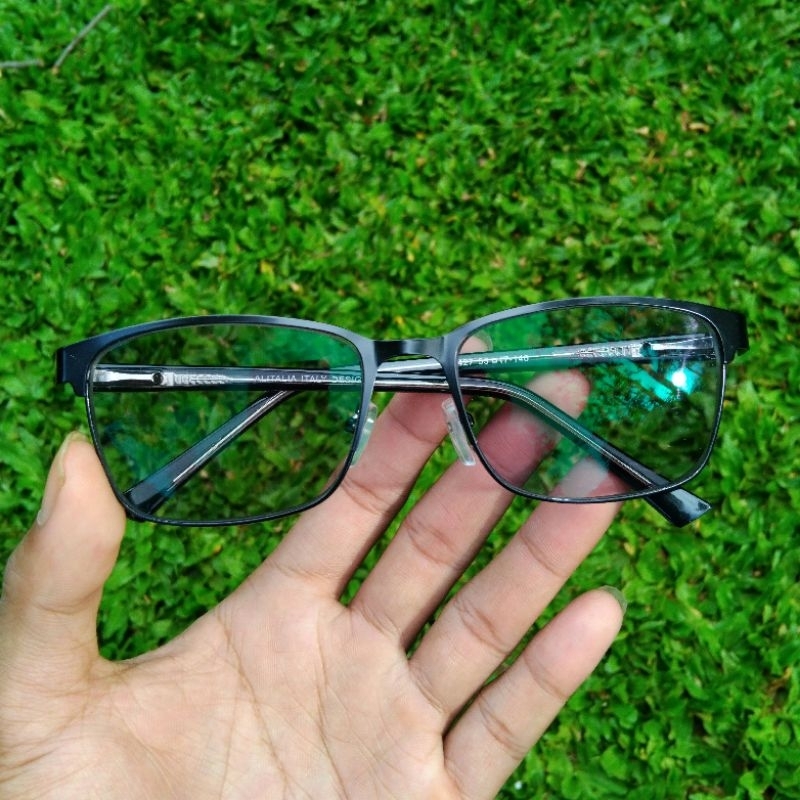 Kacamaata custom Photocromic/Bluecromic Titanuium Hitam Unisex JL Free box + Lap kacamata