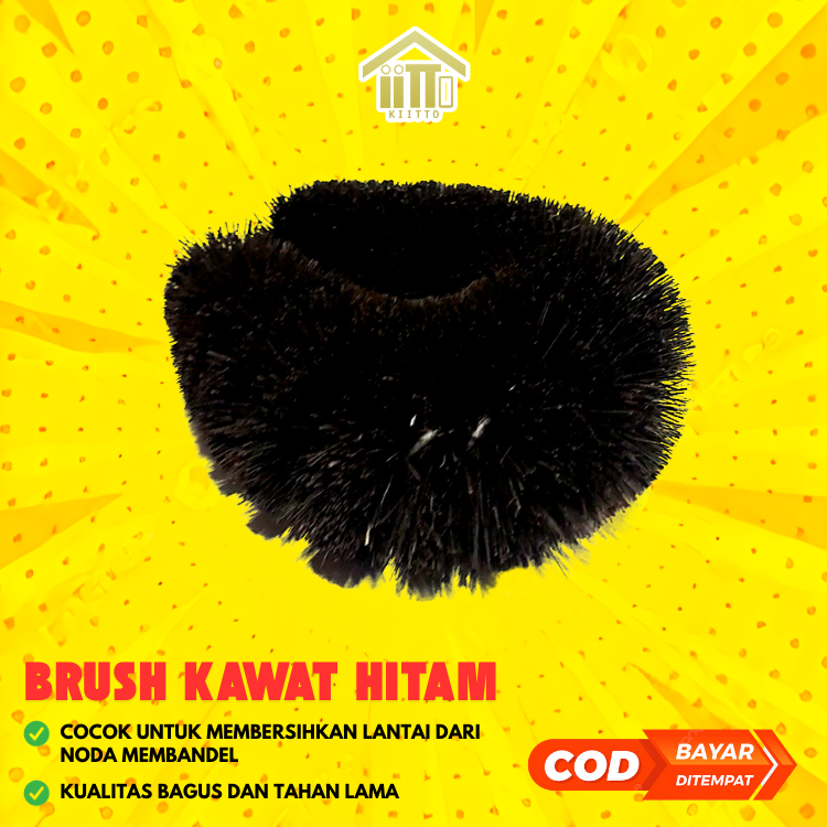 SIKAT BRUSH KAWAT KAMAR MANDI WARNA HITAM / BRUS HITAM KODOK / BRUS IJUK HITAM / BRUSH SABUT KELAPA 