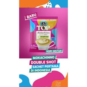 

Minuman Serbuk Kopi Instan Rasa Moka Premium Coffee Blend TOP Mokachinno DOUBLE SHOT 2X ESPRESSO 3IN1 INSTANT COFFEE 22gr