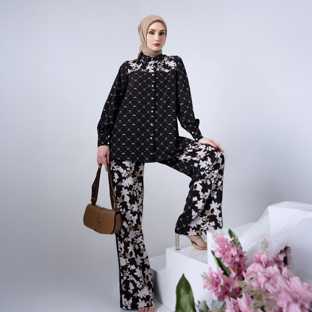 Mandjha EDELINE SET Ori Setelan Motif Bunga Mandjha Ivan Gunawan