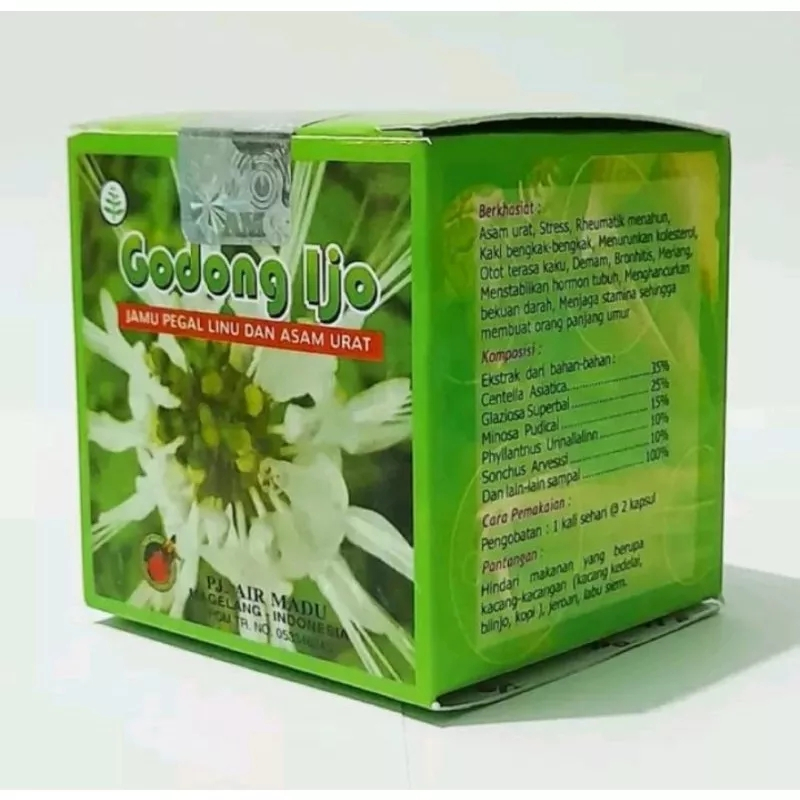 

Obat Saraf Kejepit Herbal Jamu Asam Urat Pegal Linu Kapsul Godong Ijoo Original BPOM Nyeri Sendi