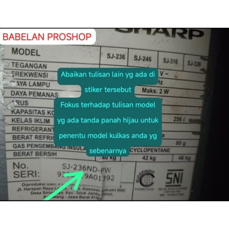 Karet Magnet Kulkas Freezer Es Batu 1 Pintu Fj-M195/198 Original 100%