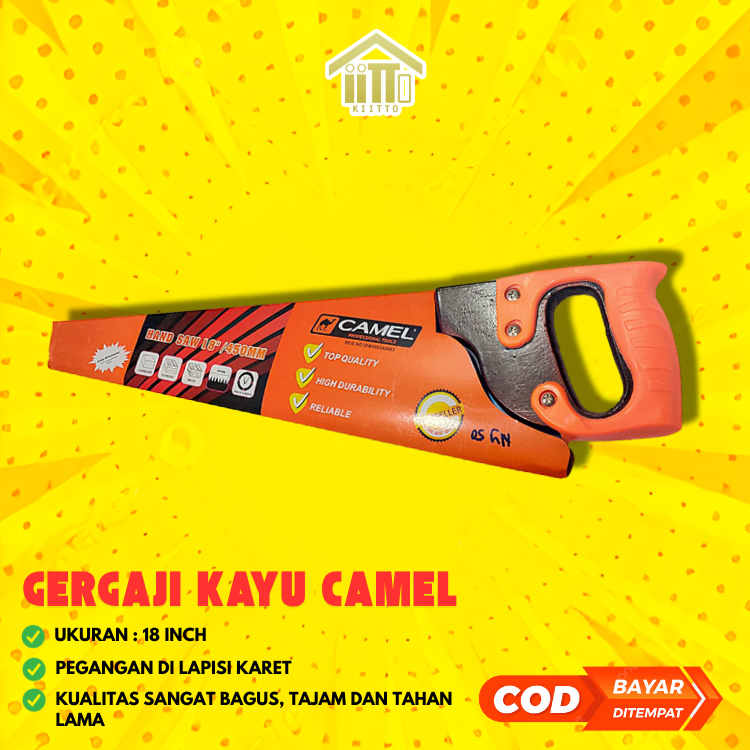 GERGAJI KAYU CAMEL 18 INCH / GERGAJI KAYU GOROK POTONG KAYU 18 INCH / GERGAJI KAYU HAND SAW GAGANG F