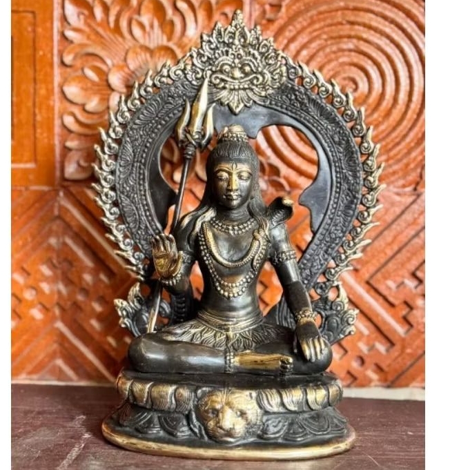 Patung Dewa Siwa Bahan Kuningan 35 CM