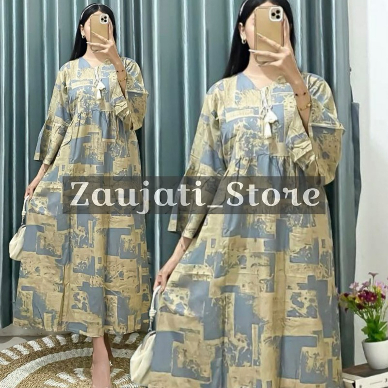 Daster Gamis Kekinian Motif Abstrak  Bahan Rayon Premium Adem
