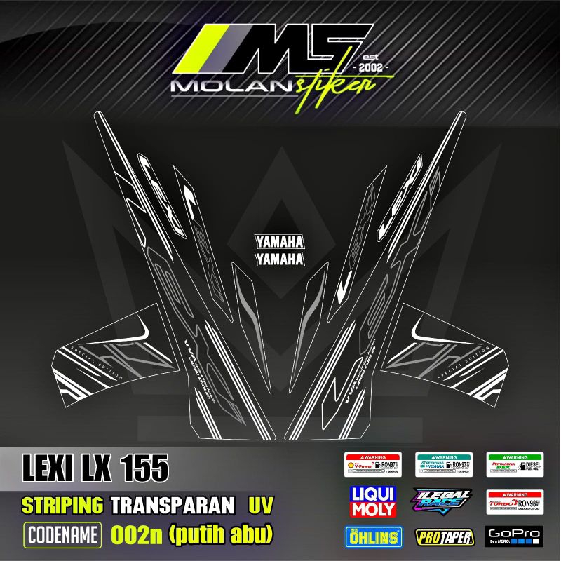 Decal Sticker Striping Variasi Transparan Uv LEXI LX 155 Cyber City All New Lexi Lx 155 Lexi New Yam