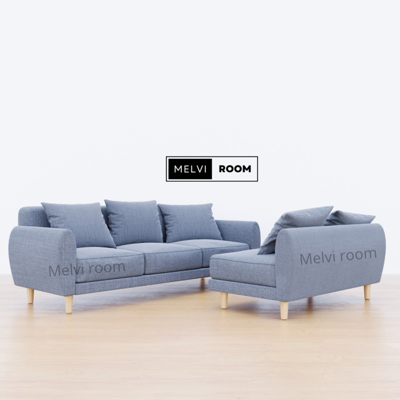 MELVI - Sofa Arabela STD L Sudut Modern, Kursi Ruang Tamu Minimalis Minimalis 3 & 2 Dudukan