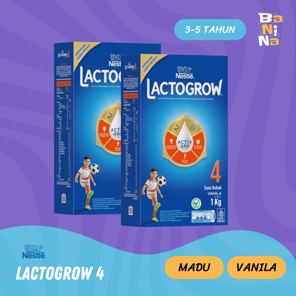 

Nestlé LACTOGROW 4 Vanila & Madu 735g Susu Formula Anak 3-5 Tahun