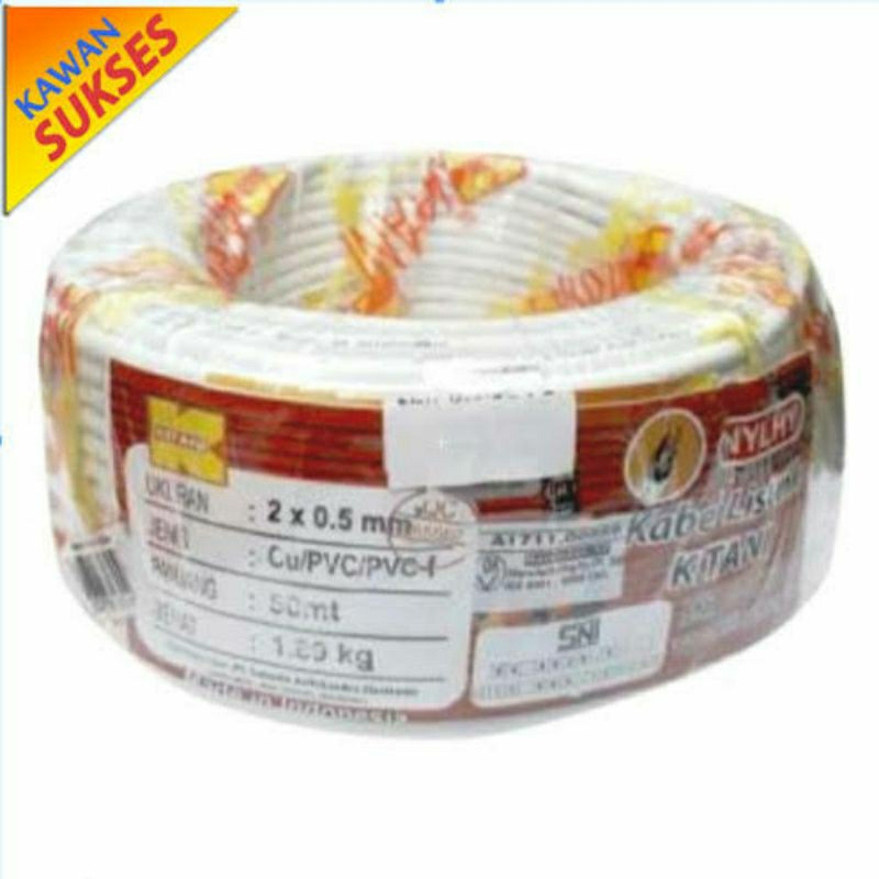 Kabel Serabut 2x0,75 NYMHY Kitani 1 meter Kabel Nymhy 2x0.75