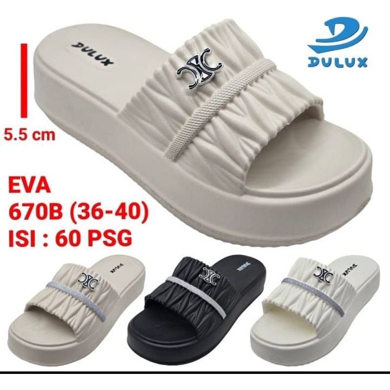 SANDAL DULUX 670/SANDAL SELOP WANITA/SANDAL SELOP PEREMPUAN/SANDAL KOKOP PEREMPUAN/ SANDAL SELOP TIN
