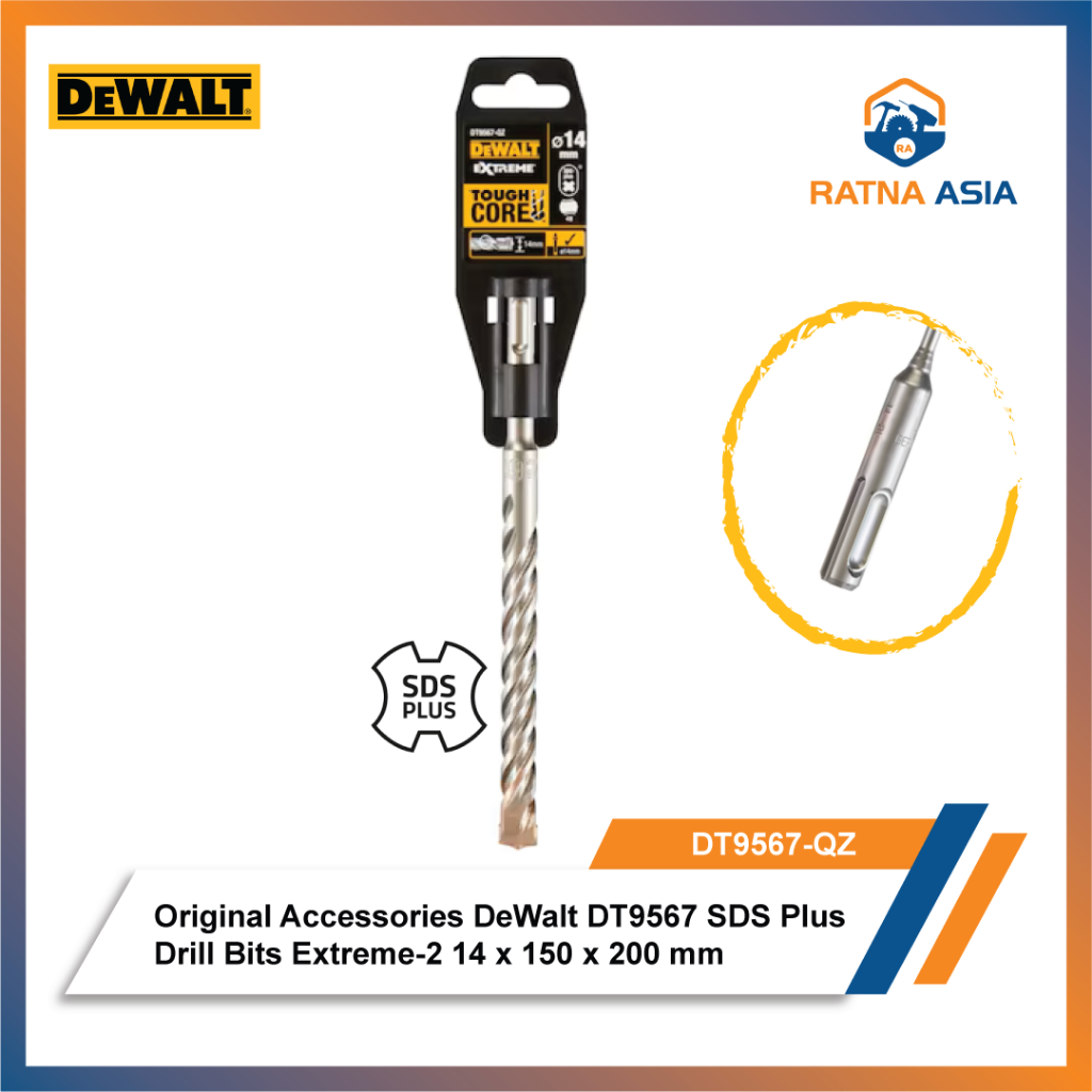 DeWalt DT9567-QZ Mata Bor SDS Plus Extreme-2 Dia 14 x 150 x 200 mm SDS Plus Exreme Drill Bit Origina