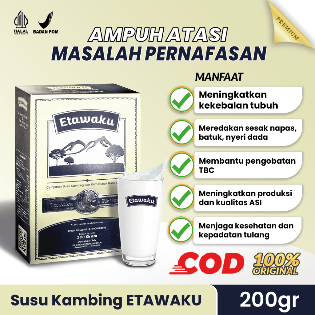 

ETAWAKU Platinum Susu Kambing Solusi Sesak Nafas Nyeri Dada Pernafasan Asma Bronkhitis ORIGINAL