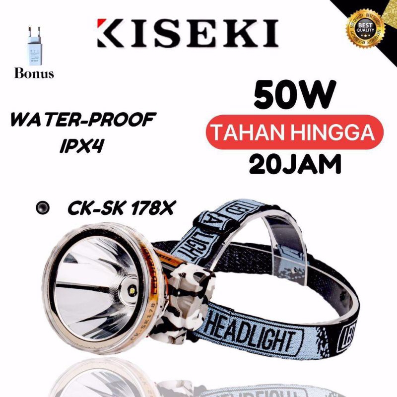 Kiseki Senter Kepala CK-SK178X 50W Super Terang | Headlamp Outdoor 50watt | 178X