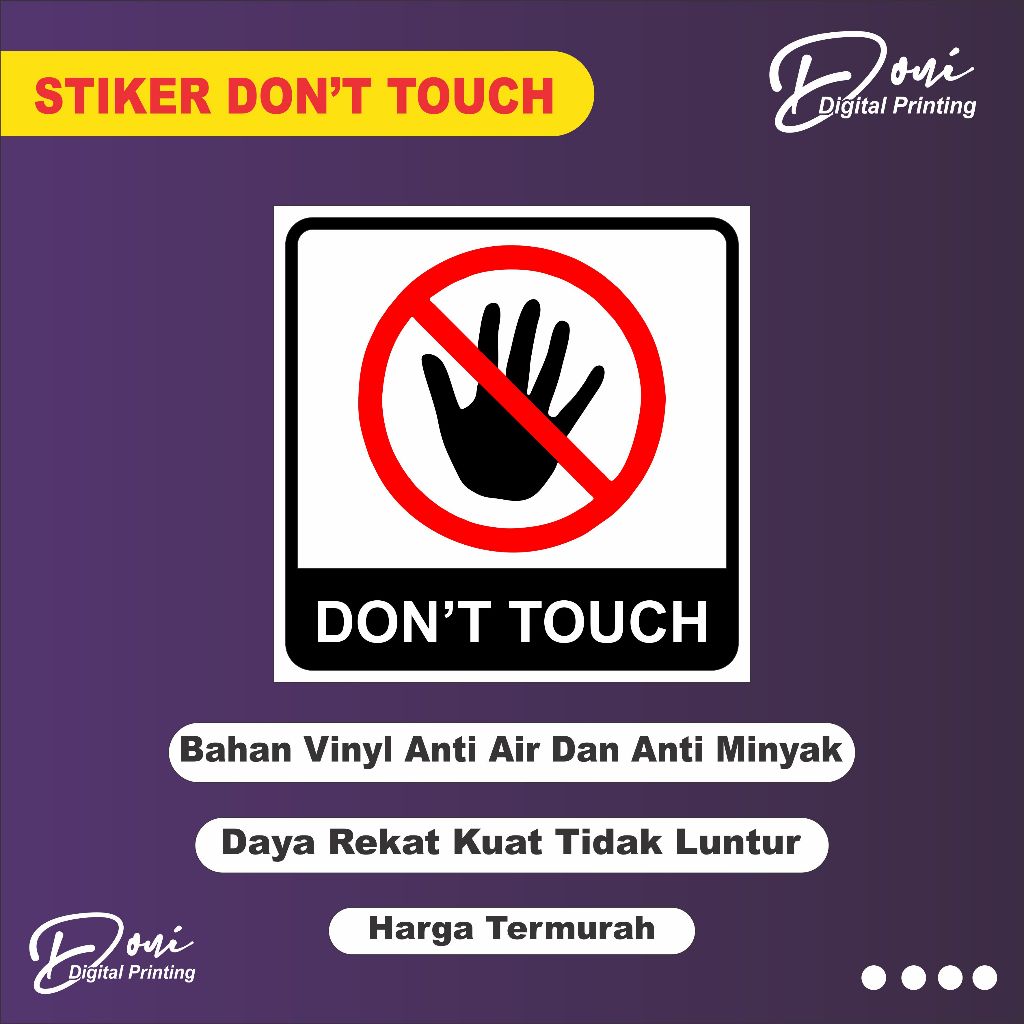 

Stiker Vinyl Anti Air DON'T TOUCH / Stiker DON'T TOUCH