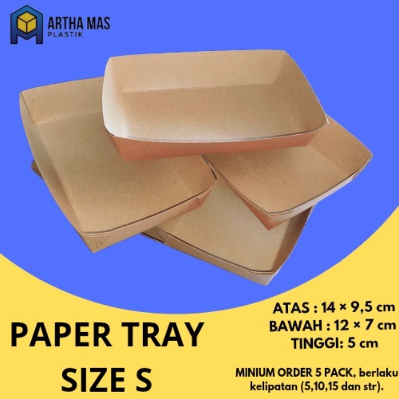 BOX PAPER TRAY MAKANAN FRENCH FRIES/KENTANG SIZE S (10 PCS)