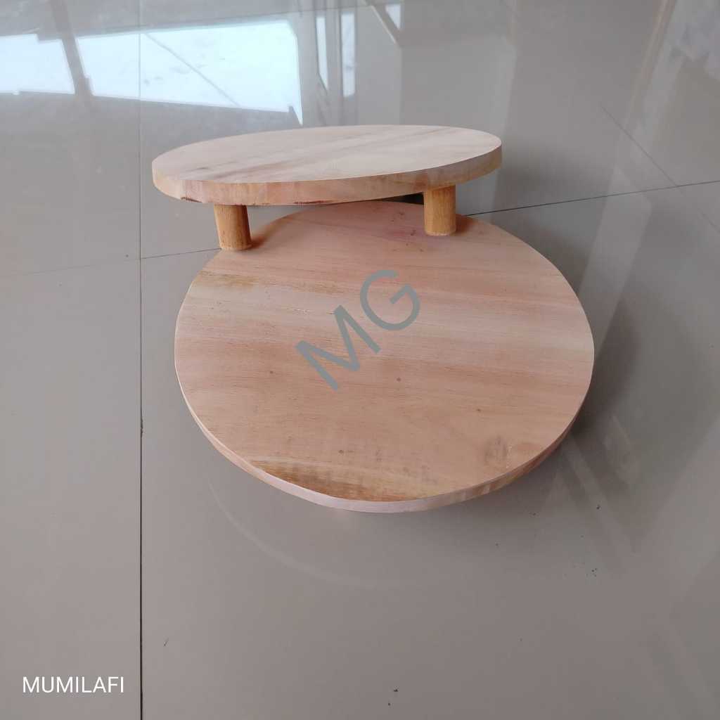 Talenan Kayu Bulat Mahoni Jumbo / Nampan Kayu Mahoni 4 kaki