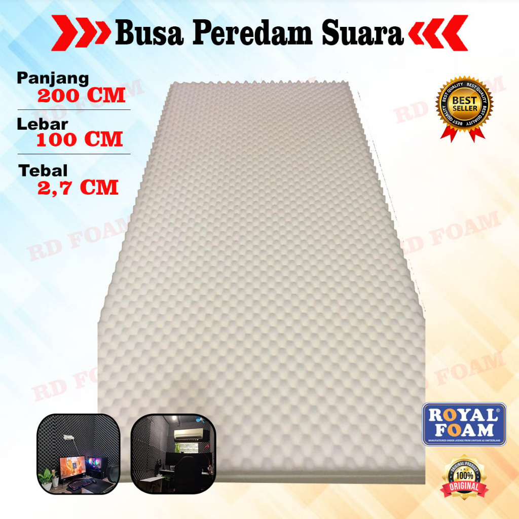 Busa Peredam tebal 2,7cm Suara model Telur ukuran 200x100 cm - Egg Foam - Peredam Suara Ruangan Dind